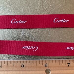 Cartier Luxurious Red Ribbon 22” x 5/8” authentic logo on one side
